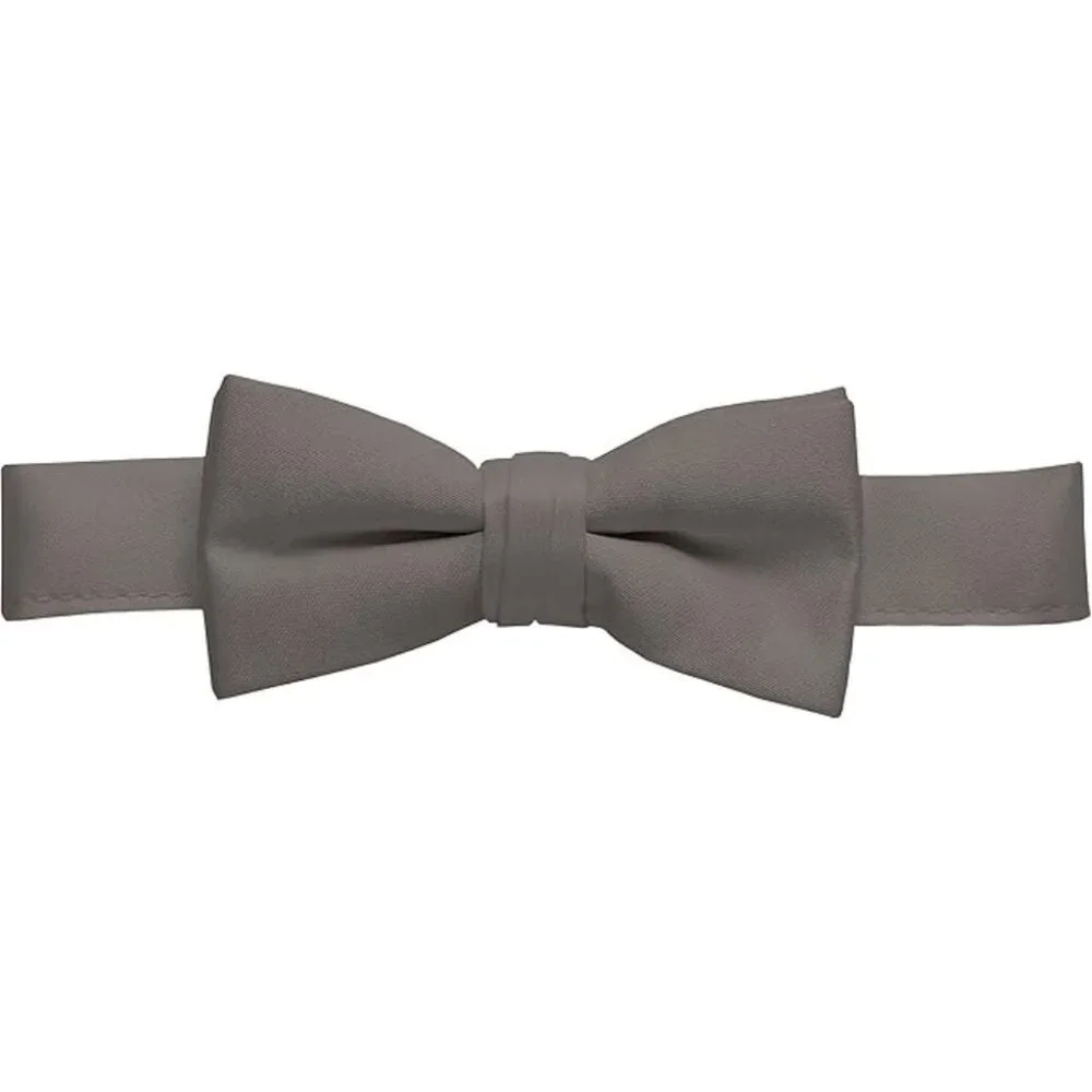 HOLD'EM Bow Tie Boys and Baby Satin Solid Color Adjustable Pre-tied - Grey